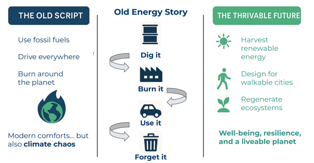 From extraction to regeneration: shifting from the old energy script to a thrivable future.