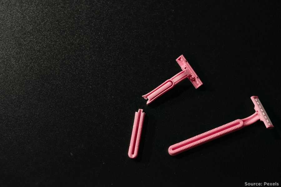 broken pink razor