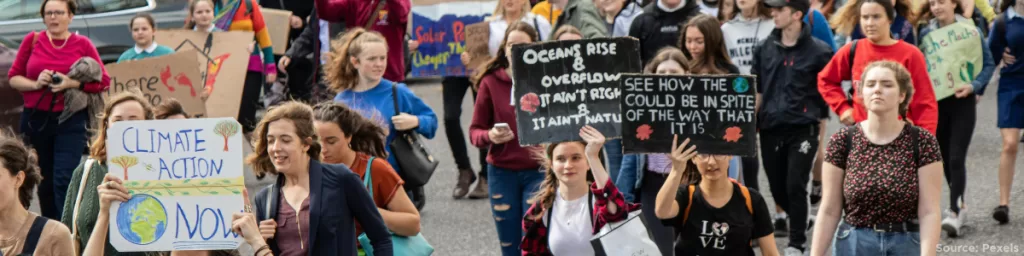 women marching at a protest