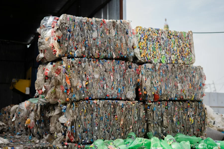 bails of rubbish